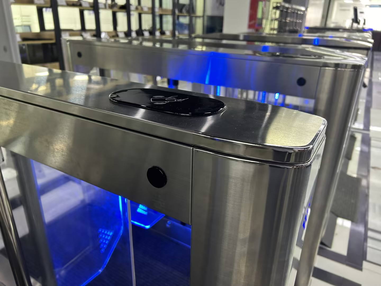 Integrated Design Swing Turnstiles Gate Stainless Steel Office Security Gates