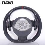 Black Perforated Leather Carbon Fiber Steering Wheel For Audi