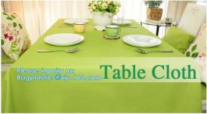 Quality Festive Xmas Tablecloths Non-wovens Santa Claus Table Cover Toppers Kitchen Dining, Party, Holiday wholesale
