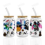 16OZ UV DTF Transfers For Halloween Cup Wrap Designs On Glass Tumblers For