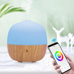China Wood Grain 120ML Wifi Ultrasonic Smart Home Aroma Diffuser on sale