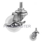 White Light Duty Castors 44lbs Furniture Wheel Casters With Locks
