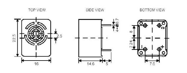 23mm*16mm Mechanical Buzzers 3V DX2316W buzzer with wire