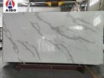 Marble Textures Calacatta White Engineered Quartz Stone For Countertop