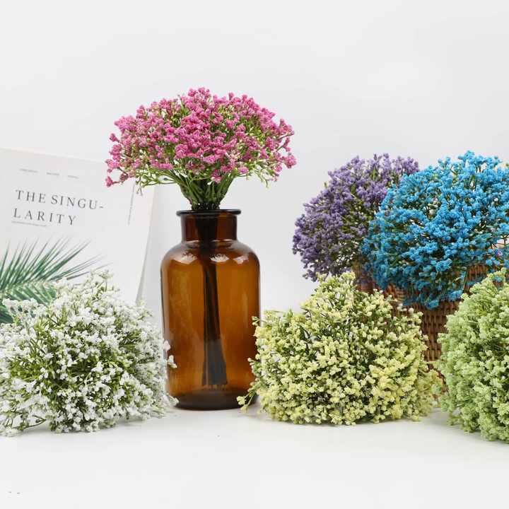 SuperZ Baby Breath Realistic Artificial Flowers Gypsophila Bouquets with Wedding Party Garden Decoration Home Decor for Easter