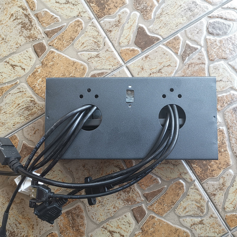 Customize Multimedia Desk Grommet Power Cable Cubby Socket Box with Double Side Power