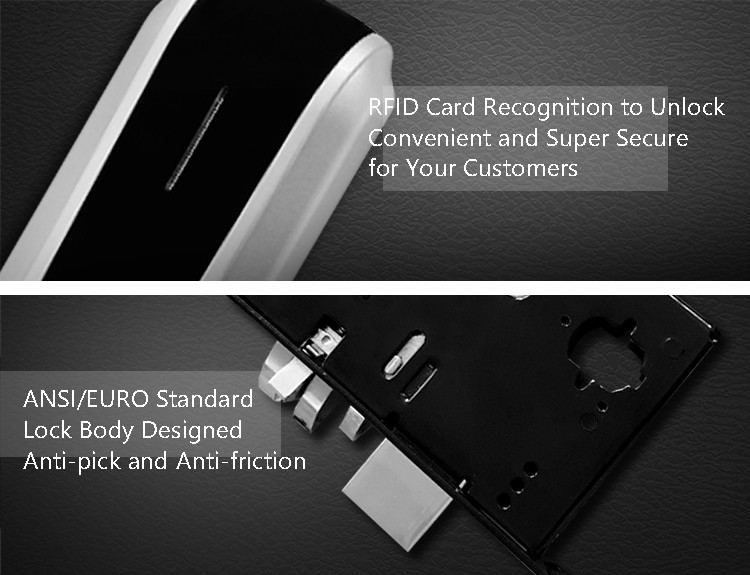 Security Digital Other Door Lock Fingerprint Recognition 285 * 76mm Attractive Appearance
