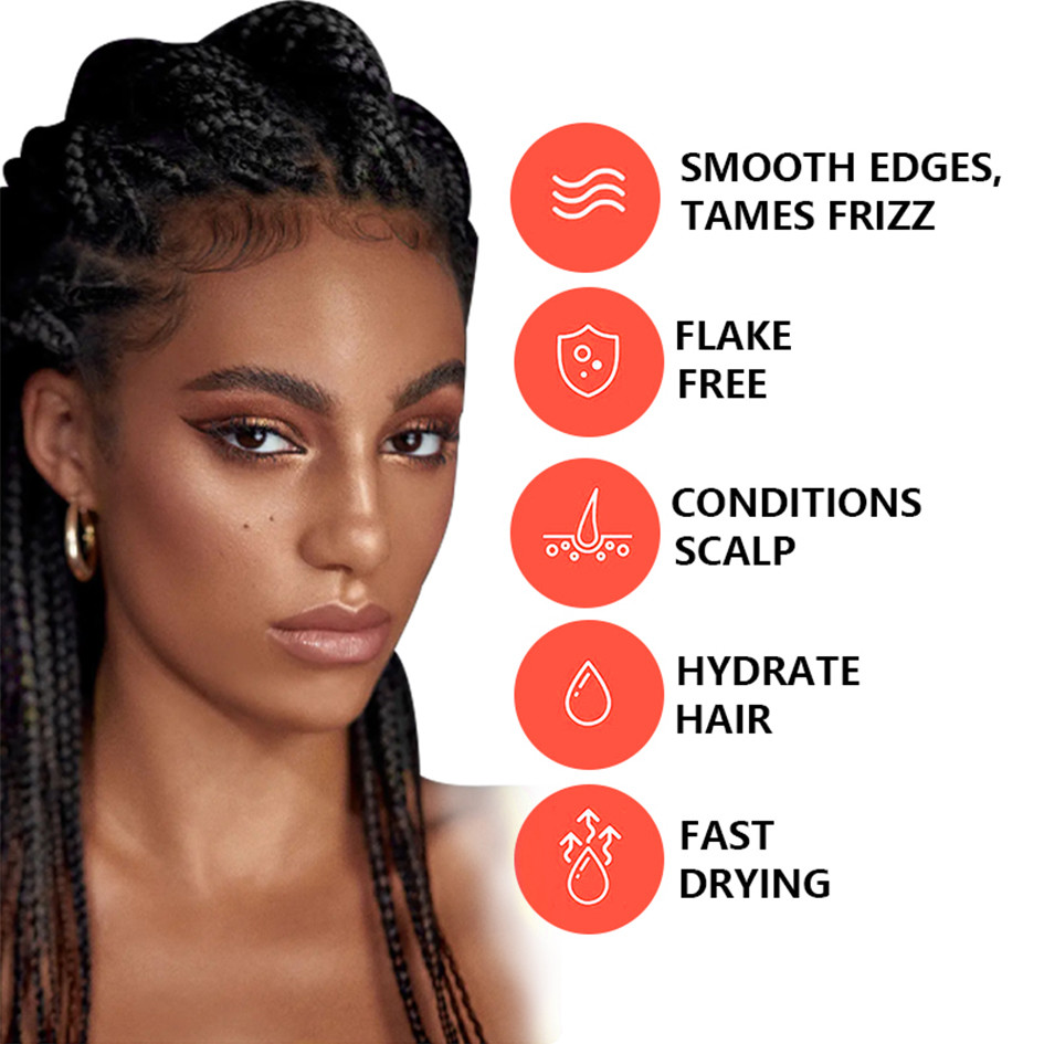 Customize Logo Strawberry Scent Braiding Gel For Hair Locks Twists Tames Frizz Edge Control Braid Gel No Flake Non Greasy Wax