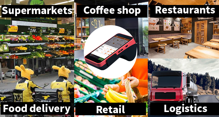 Quick Print Handheld POS System with HD720P 5.5inch Display 7.4V Battery and NFC Card Reader