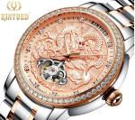 Automatic Movement Stainless Steel Wristwatch Drogon Embossed Dial