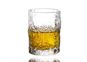 Quality Non Leaded 9 OZ Whiskey Glasses , Debossed Crystal Cocktail Glasses wholesale