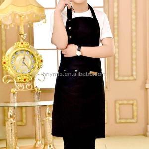 Quality Custom Logo Printed Black Polycotton Twill Fabric Promotion Waterproof Kitchen Chef Apron wholesale