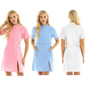 Quality Customized Hospital Staff Uniforms Medial Short Sleeve Lab Coat wholesale