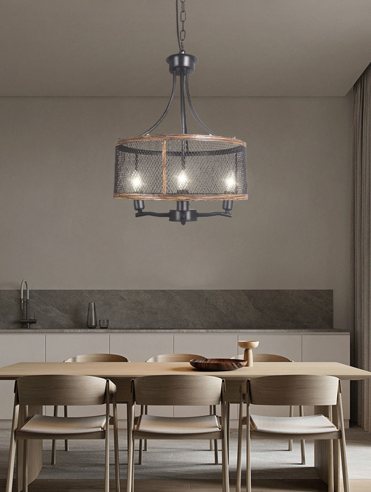 Industrial Retro Ceiling Lamp American Farmhouse Wood Grain Lamp Dining Room Porch Lighting(WH-VP-243)