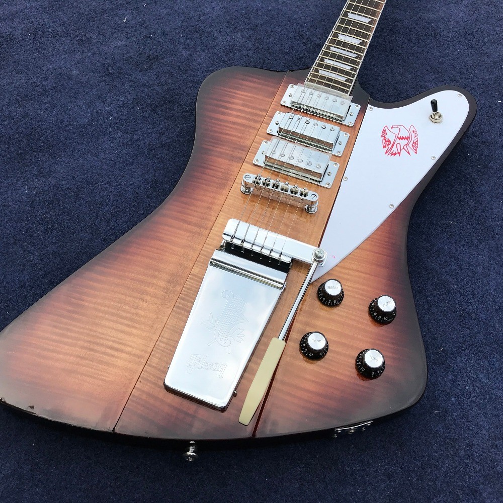 Custom Shop Electric Guitar with Long Verson Maestro Vibrola Flamed Maple Guitar