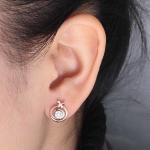 Fashion 18K Rose Gold Daimonds Stud Earrings for Women Gift (GDE009)