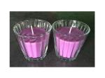 Home scented glass candle with green and purple green apple and lavender