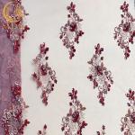 Elegant Shiny Lace Fabric Handmade 91.44cm Length Decoration Beaded