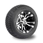10 Inch Golf Cart Wheel And 205/50-10 DOT Street Tire Combo -25 Offset 4x4 Bolt