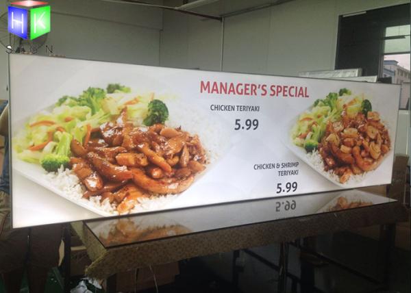 Restaurant Curved Menu Boxes Lighted Menu Board Environmental Protection