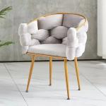Customized Green Upholstered Dining Chairs Metal Legs Fabric Velvet Dining