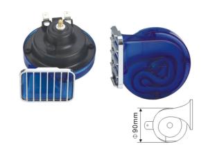 Quality EST1010B Chrome Blue Universal Car Horn Replacement Truck Snail Horn 510Hz 110DB Dia 90mm 3.7A wholesale