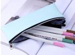 Plain color student pen bag female simple large capacity PU handbag makeup bag