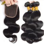 Oem Remy Human Hair Extensions Raw Curly Hair Bundles With Closure