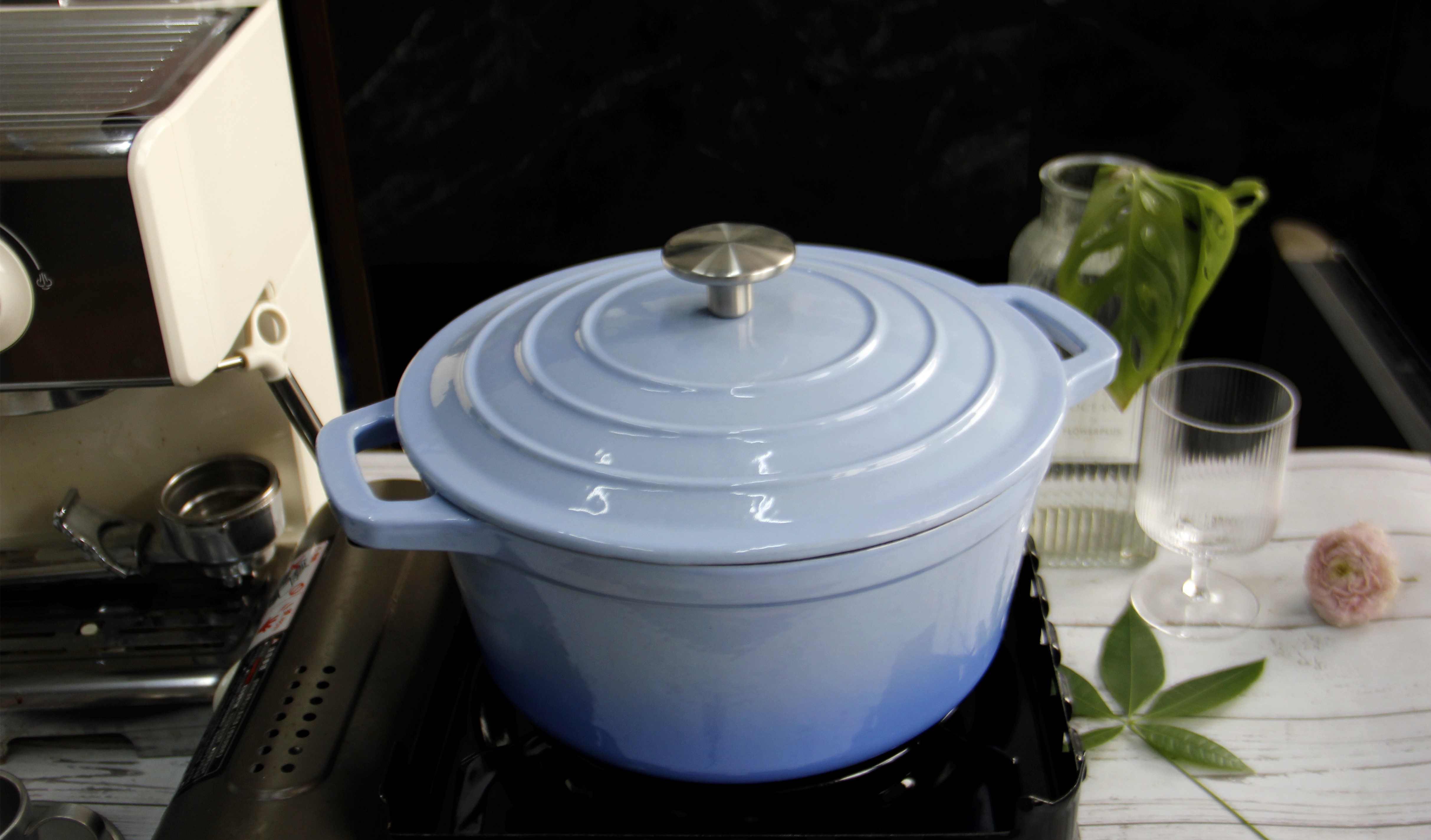 Size 21/24/26/28.5cm Enamel Cast Iron Casserole For Catering