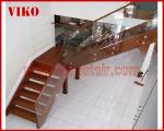 Solid Wood Staircase VK95S American Handrail Tread American ,Railing tempered