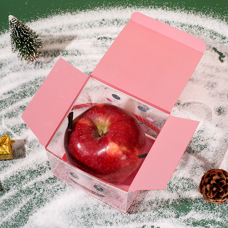 Transparent PET Foldable Candy Apple Boxes for Customized Gift Packing Christmas