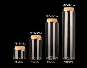 Quality 78mm Wholesale Corked Glass Jar/Bottle, for Arts &amp; Crafts, Projects, Decoration wholesale
