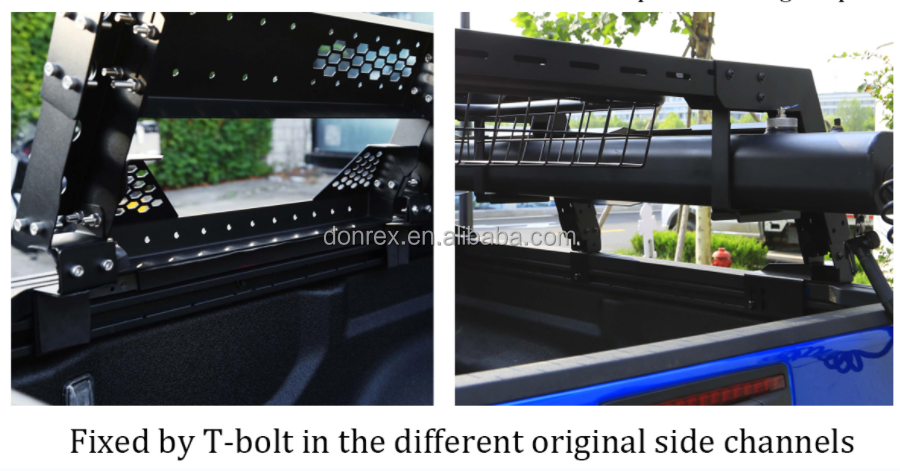 Silver Universal Truck Bed Rack Adjustable Steel Pickup Bed Rack