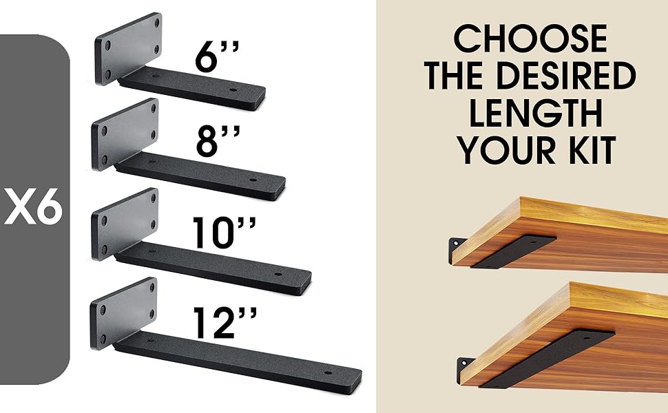 Black Powder Coated Shelf Stand Heavy Duty Floating Shelf Bracket for Kitchen Shelf