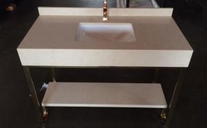 Quality metal/304# stainless steel Bathroom vanity with wood shelf /bathroom cabinet /HOTEL VANITY V-016 wholesale