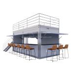 Double-Story Prefab Container House for Mall Boba Style 50/75/100mm Wave