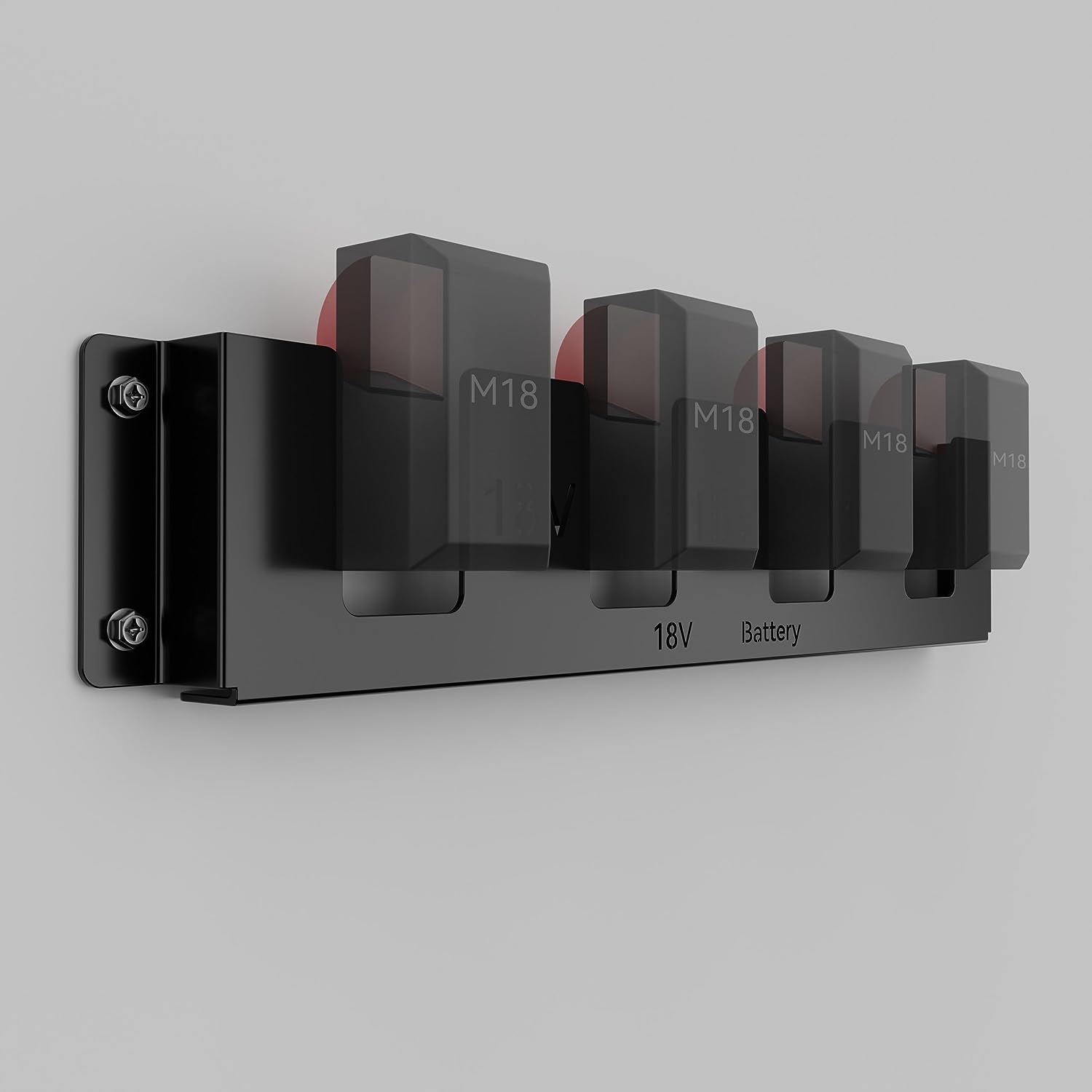Customized Battery Organizer Battery Storage for M18 Battery 4 Slots Wall Mount Rack