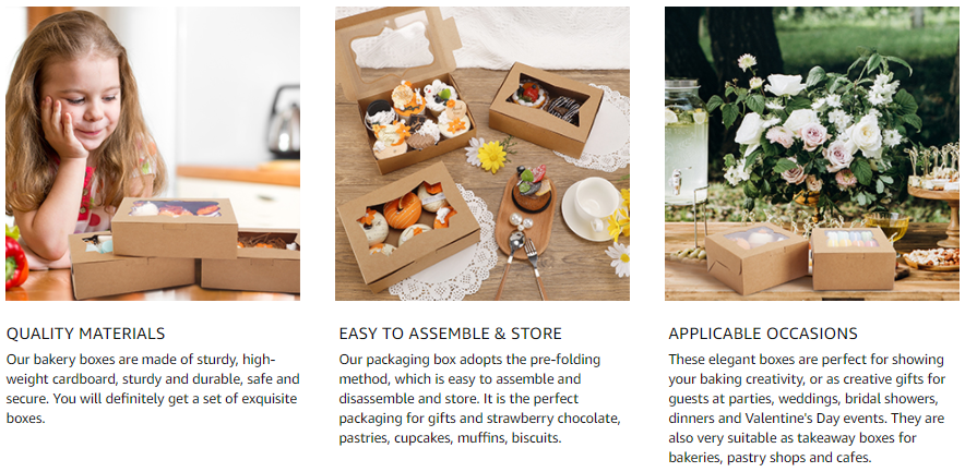 Cookie Bakery Boxes Pastry Muffins Dessert Party Favor Boxes Cupcakes with Window