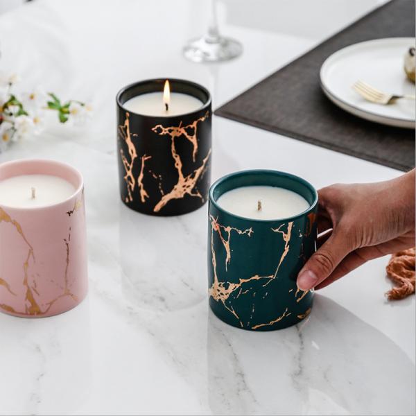 Home Decoration Scented Soy Candles Natural Scented Candles Marble Candle Jar