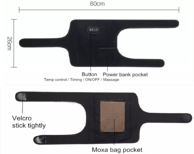 Flexible thermal Heated Knee Pad Carbon fiber For Old Leg Pain Relief