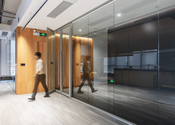 single glass partition wall 25mm series best price full view froested glass partition wall with top/bottom/side channels