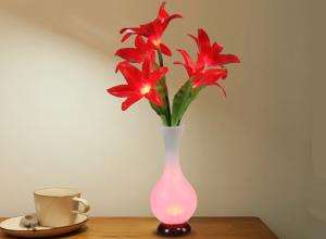 Quality LED lily vase Emitation fake flower Lighting living room hotel decoration living room bedroom wholesale