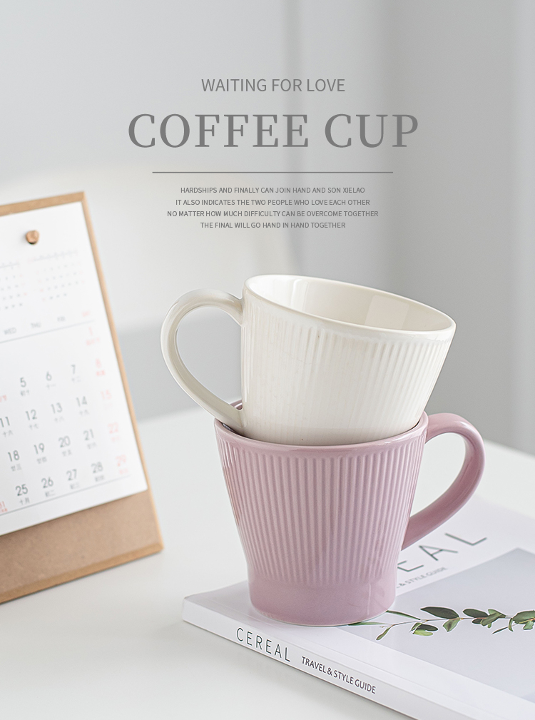 Reusable Ceramic Coffee Cup Set 300ml Nordic Porcelain Mugs For Tea And Cappuccino