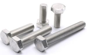China SS304 Stainless Steel Hex Bolts , M6-M64 Half Thread Hex Bolt Plain Surface on sale