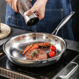Quality New Arrival 304 Stainless Steel Fry Pan Nonstick Cooking Pot Fried Steak Skillet Egg Nonstick Frying Pan wholesale