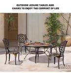 Outdoor Dining Table Patio Barbecues Grain Table And Chair Set For Garden