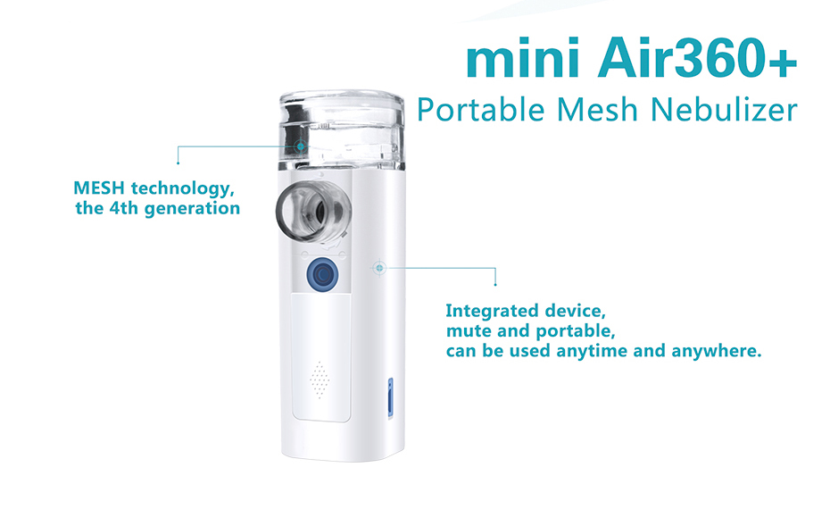 mini Air 360+ Mini portable pocket ultrasonic Mesh Nebulizer with CE ROHS