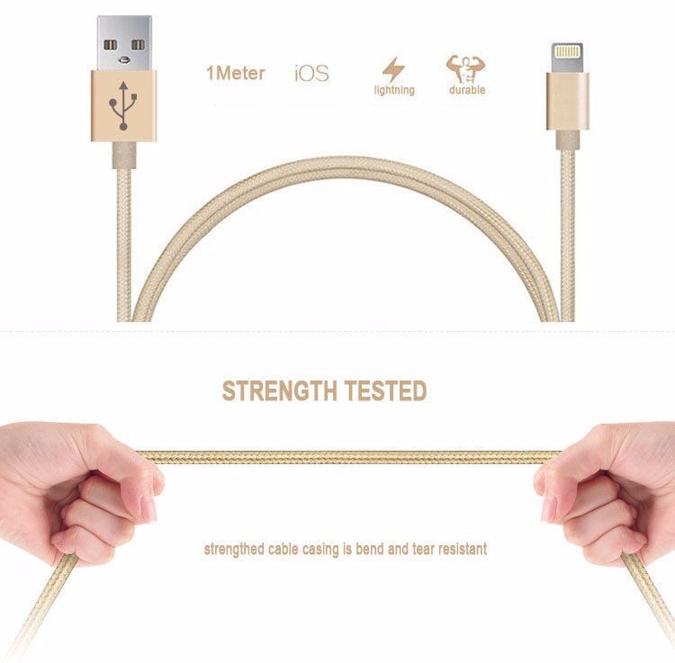 Nylon Braided Quick Charge Usb Cable High Speed Data Sync For Samsung Galaxy , HTC