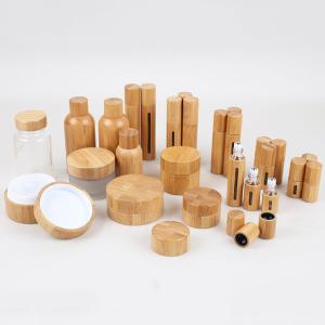 Quality UV Plating 20ml Bamboo Cosmetic Containers Cream Jars Bottles Eco Friendly wholesale