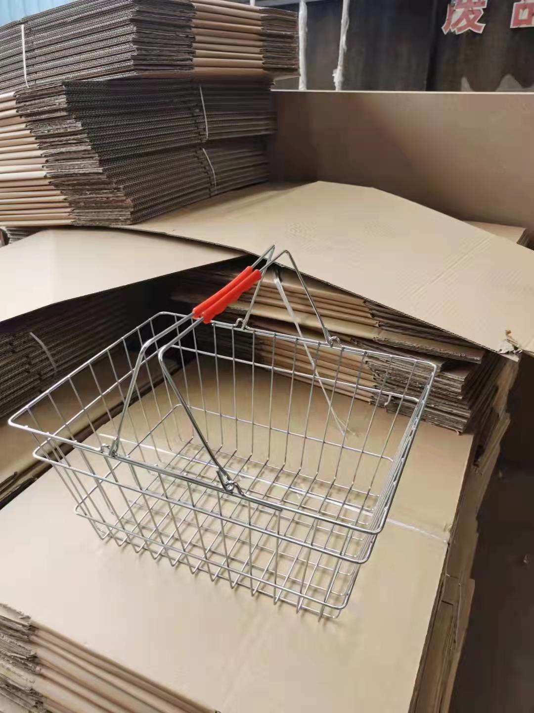 20 Litre 400MM Handheld Shopping Basket With Wheels And Handle Double Handle